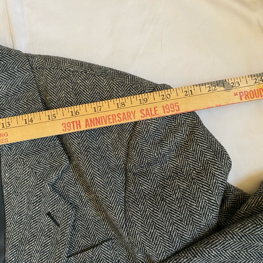 Men's Vintage 100% Virgin Wool Tweed Herringbone Single Breasted Blazer 42S - Picture 12 of 17